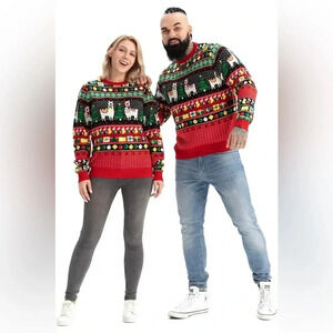 New, Size L, LED Ugly Christmas Sweater for Women, Unisex